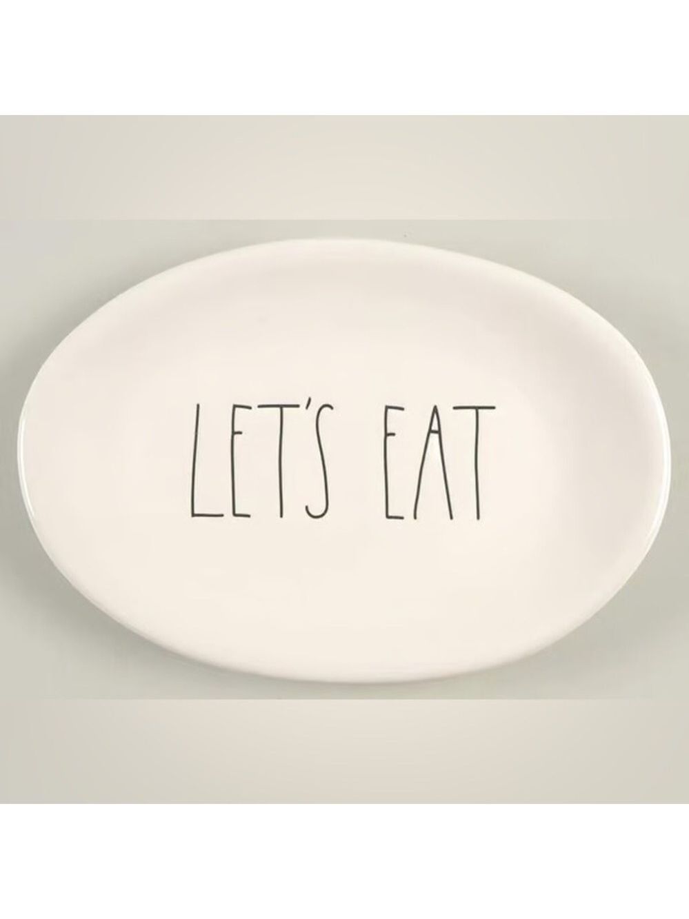 RAE DUNN by Magenta 8" Oval "LET'S EAT" Plate